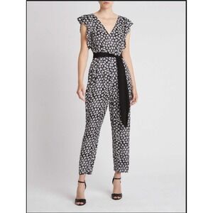 Rebecca Taylor Star‎ Fleur Floral Silk Blend Jumpsuit Size 2